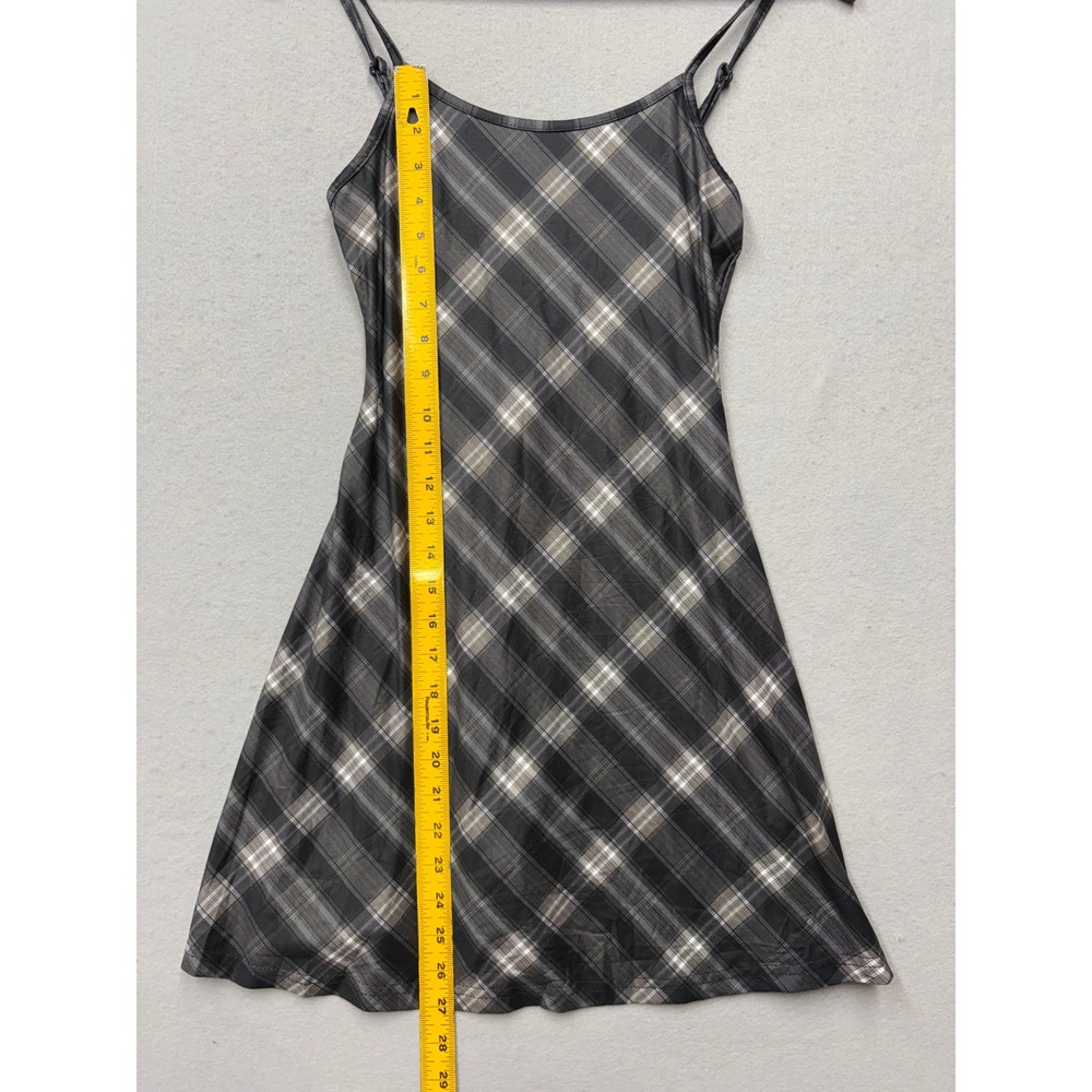 SHEIN Plaid Mini Dress Women XS Gray Black Y2K Adjustable Straps Sleeveless - Picture 8 of 9